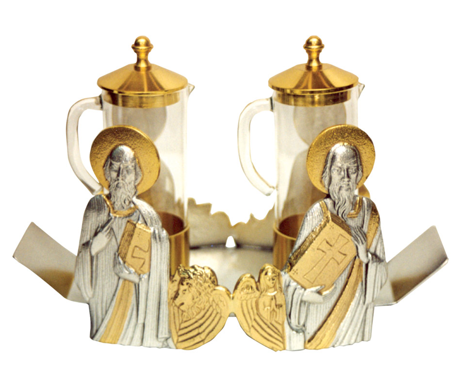 Catholic goods and religious supplies Cruets Cruet with Evangelists